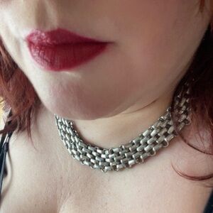 Lane Bryant Silver Multi-Row Chain Choker